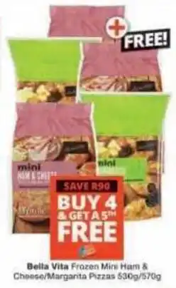 Checkers Hyper Bella Vita Frozen Mini Ham & Cheese/Margarita Pizzas offer