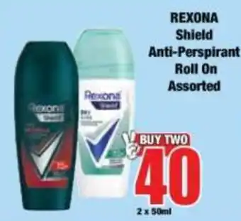 Boxer Rexona Shield Anti-Perspirant Roll On Assorted offer