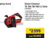 Builders Warehouse Einhell Drain Cleaner TE-DA 18/760 Li Solo 784266 offer