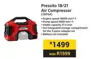 Builders Warehouse Einhell Pressito 18/21 Air Compressor 784164 offer
