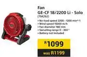 Builders Warehouse Einhell Fan GE-CF 18/2200 Li-Solo 784262 offer