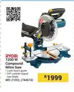 Builders Warehouse Ryobi 1200W Compound Mitre Saw MS-210CL 7446616 offer