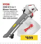 Builders Warehouse Ryobi 3300W 3 In 1 Blower Vacuum RBV-3350 645960 offer