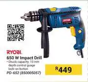 Builders Warehouse Ryobi 650w Impact Drill PD-652 850005057 offer