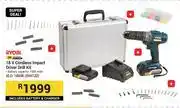 Builders Warehouse Ryobi 18V Cordless Impact Driver Drill Kit Incl Battery & Charger XLD-1860K 566132 offer