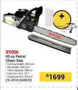 Builders Warehouse Ryobi 45cc Petrol Chain Saw CS-4518 648603 offer