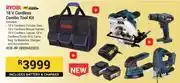 Builders Warehouse Ryobi 18V Cordless Kit Incl Circular Saw, Mouse Sander, Jigsaw, Driver Drill ,Battery&Charge XCB-8K offer