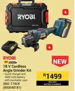 Builders Warehouse Ryobi 18V Cordless Angle Grinder Kit With Case XBG-115CK 850048181 offer