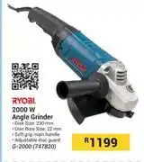 Builders Warehouse Ryobi 2000W Angle Grinder G-2000 747820 offer