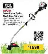 Builders Warehouse Ryobi 30cc Petrol Split Shaft Line Trimmer RPT-3000 275012 offer