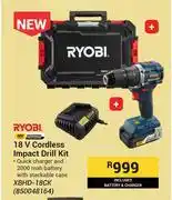 Builders Warehouse Ryobi 18V Cordless Impact Drill Kit XBHD-18CK 850048164 offer