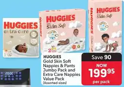 Makro Huggies Gold Skin Soft Nappies & Pants Jumbo Pack and Extra Care Nappies Value Pack offer