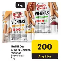 Makro Rainbow Simply Chicken Viennas offer