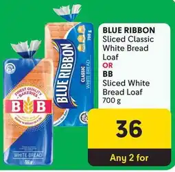 Makro BLUE RIBBON Sliced Classic White Bread Loaf OR BB Sliced White Bread Loaf offer