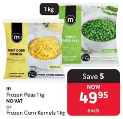 Makro m Frozen Peas 1 kg or Frozen Corn Kernels 1 kg offer