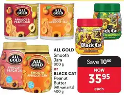 Makro All Gold Smooth Jam or Black Cat Peanut Butter offer