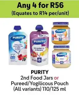 Makro Purity 2nd Food Jars or Pureed/ Yogilicous Pouch offer