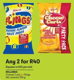 Makro Willards Cheese Curls or Flings offer