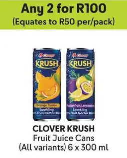 Makro Clover KRUSH Fruit Juice Cans offer
