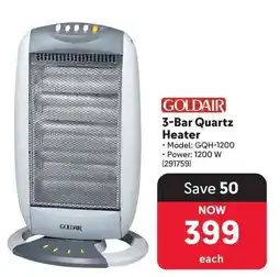 Makro GOLDAIR 3-Bar Quartz Heater offer
