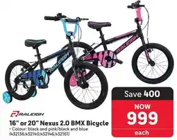 Makro Raleigh 16" or 20" Nexus 2.0 BMX Bicycle offer