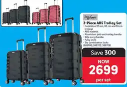 Makro Mykonos 3-Piece ABS Trolley Set offer