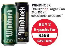 Makro Windhoek Draught or Larger Can offer