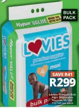 Checkers Lovies Premium Bulk Pack Disposable Nappies offer