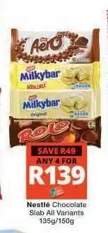 Checkers Nestlé Chocolate Slab All Variants offer