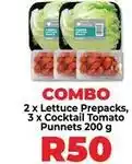 Food Lover's Market Lettuce prepacks and cocktail tomato punnet offer