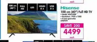 Makro Hisense - 100cm (40") Full HD TV offer