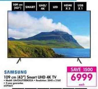 Makro Samsung - 109cm (43") Smart UHD 4K TV offer