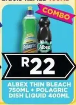 Goal Supermarket Albex Thin Bleach + Polagric Dish Liquid offer