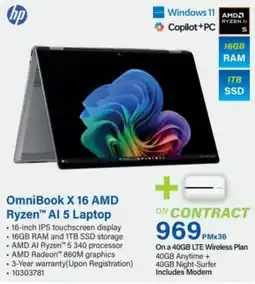 Incredible Connection OmniBook X 16 AMD Ryzen AI 5 Laptop offer