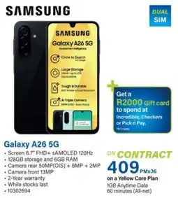 Incredible Connection Samsung Galaxy A26 5G offer