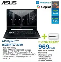 Incredible Connection ASUS A15 Ryzen 7 offer