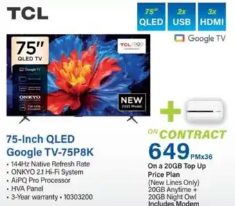 75-Inch QLED Google TV-75P8K