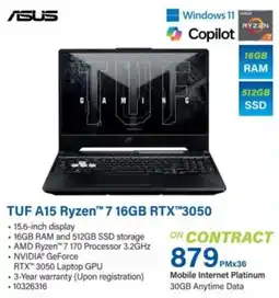 Incredible Connection TUF A15 Ryzen 7 offer