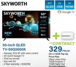 Incredible Connection SKYWORTH 50-inch QLED TV-50Q5600K offer