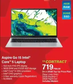 Incredible Connection Aspire Go 15 Intel Core 5 Laptop offer