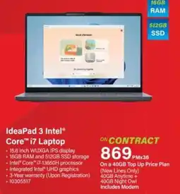 Incredible Connection IdeaPad 3 Intel Core i7 Laptop offer