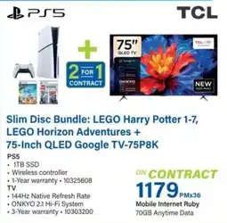 Incredible Connection Slim Disc Bundle: LEGO Harry Potter 1-7, LEGO Horizon Adventures + 75-Inch QLED Google TV-75P8K offer