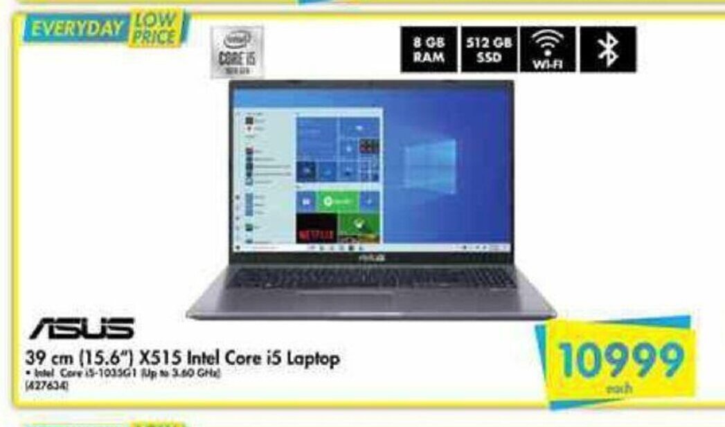 Asus 39cm (15.6") X515 Intel Core i5 Laptop offer at Makro