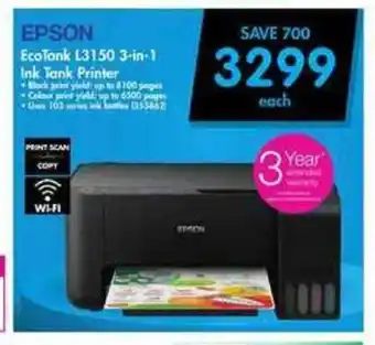 Makro Epson - EcoTank E3150 3-in-1 Ink Tank Printer offer