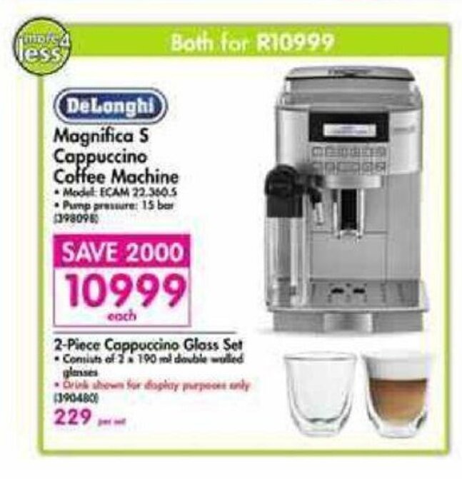 DeLonghi Magnifica S Cappuccino Coffee Machine offer at Makro