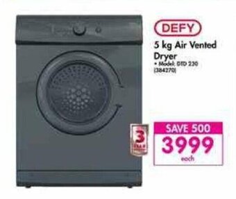 Makro DEFY - 5kg Air Vented Dryer offer