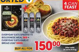 Econo Foods Everyday eats spaghetti bolognese meal + Everyday eats garlic bread loaf offer