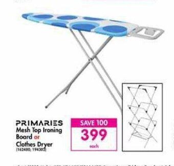 Makro Primaries Mesh Top Ironing Board or Clothes Dryer offer