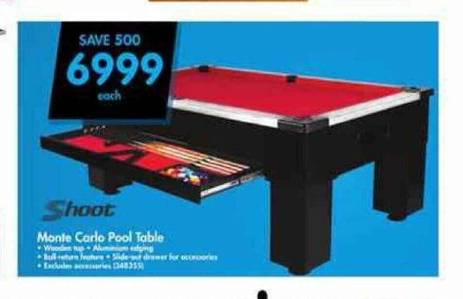 Shoot Monte Carlo Pool Table offer at Makro