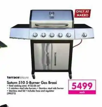 Makro Terraceleisure Saturn 510 5-Burner Gas Braai offer